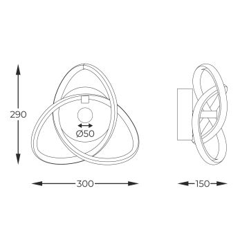 Zuma Line - LED väggbelysning LED/14W/230V svart/guld