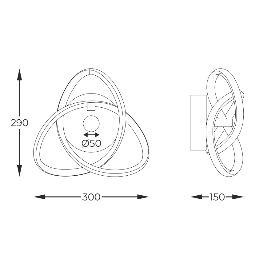 Zuma Line - LED väggbelysning LED/14W/230V svart/guld