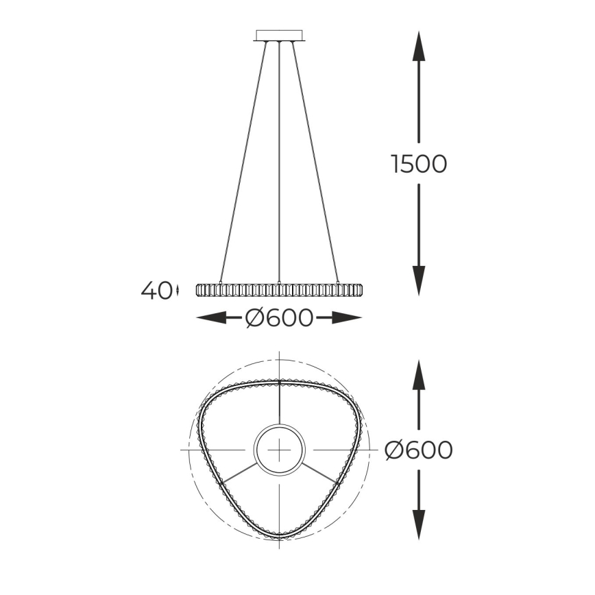 Zuma Line - LED Ljusreglerad kristall ljuskrona på snöre LED/25W/230V 2700-6000K + fjärrkontroll