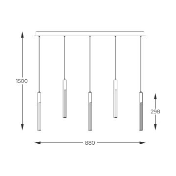 Zuma Line - LED ljusreglerad ljuskrona på textilsladd LED/25W/230V