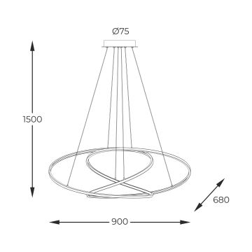 Zuma Line - LED ljusreglerad ljuskrona på textilsladd LED/56W/230V guld