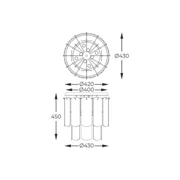 Zuma Line - Taklampa 8xE14/40W/230V svart