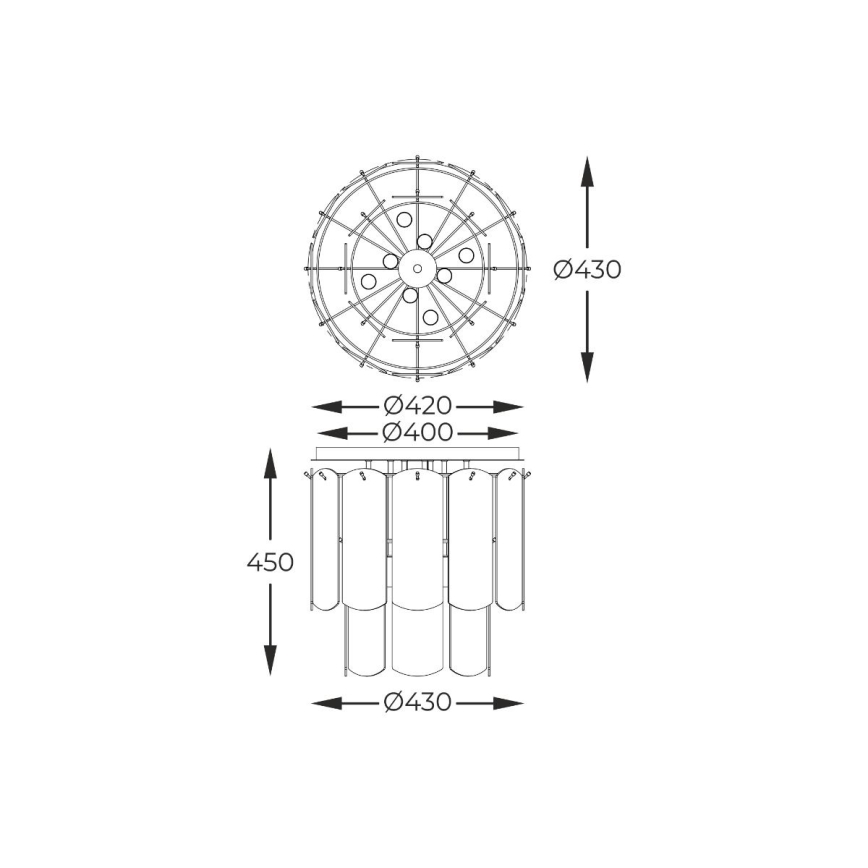 Zuma Line - Taklampa 8xE14/40W/230V svart