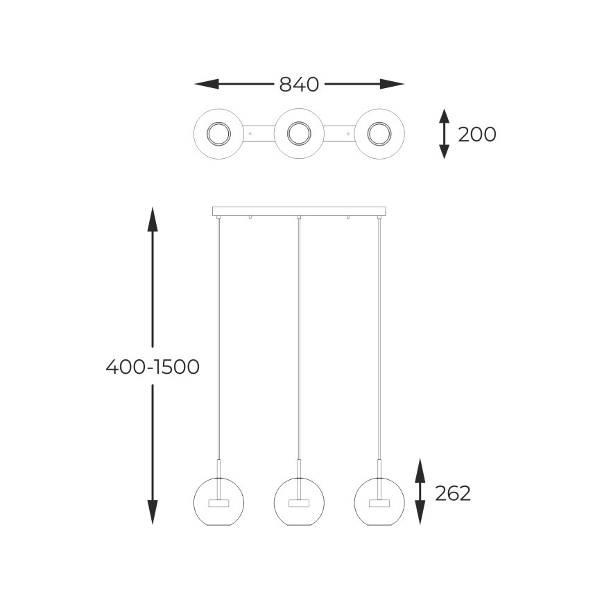 Zuma Line - LED ljuskrona med textilsladd 3xLED/5W/230V silver