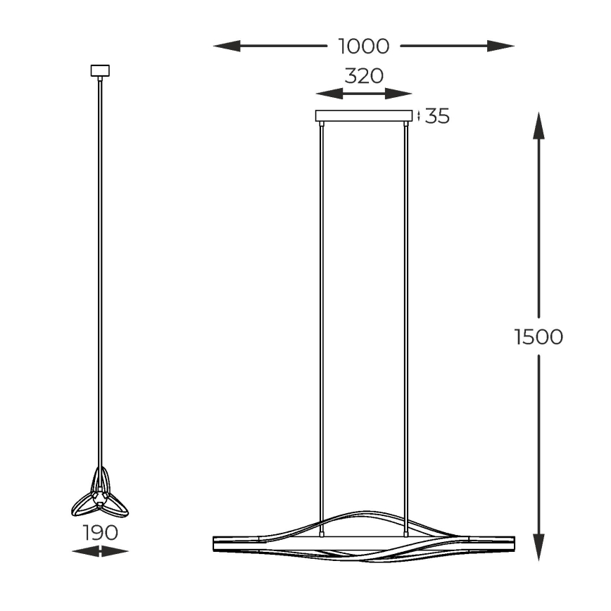 Zuma Line - LED ljuskrona med textilsladd LED/30W/230V