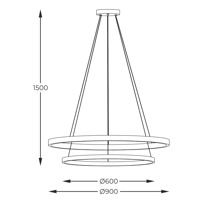 Zuma Line - LED ljuskrona med textilsladd LED/72W/230V 3000/4000/6000K diameter 90 cm svart