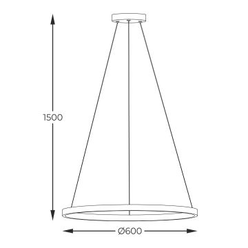 Zuma Line - LED ljuskrona med textilsladd LED/32W/230V 3000/4000/6000K diameter 60 cm svart