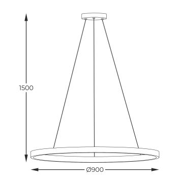 Zuma Line - LED ljuskrona med textilsladd LED/40W/230V 3000/4000/6000K diameter 90 cm svart