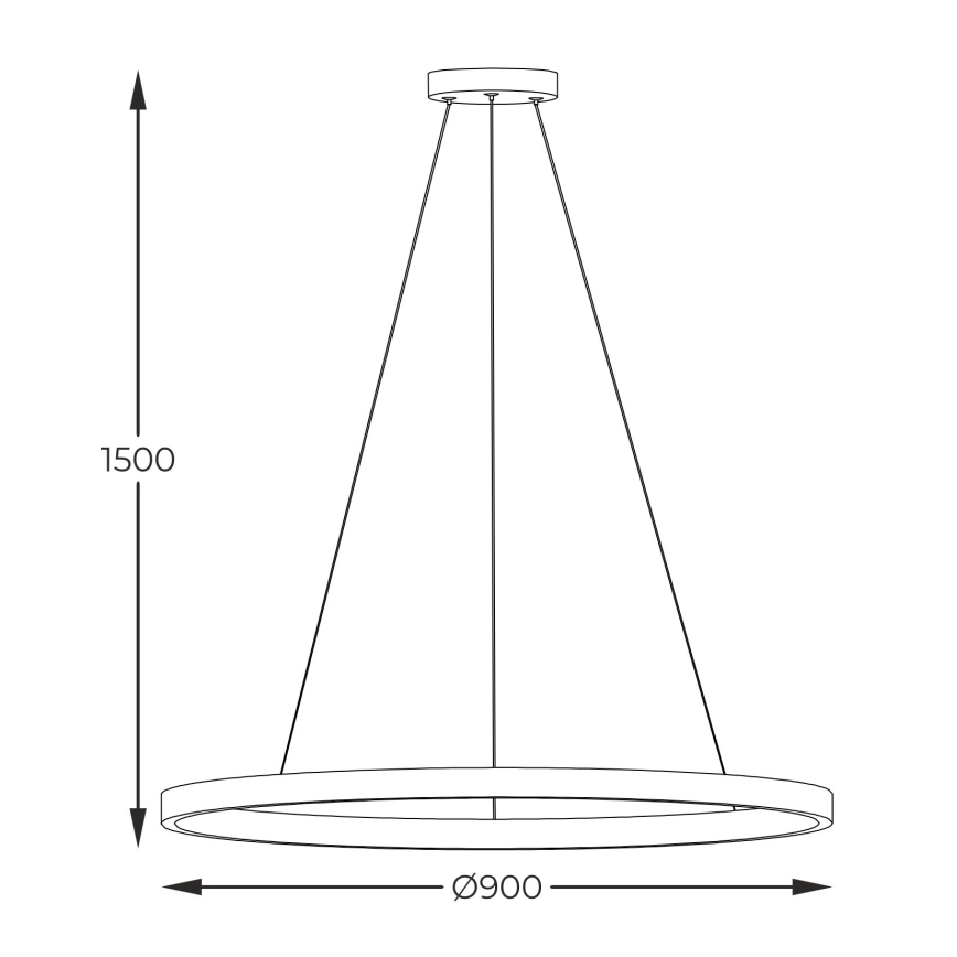 Zuma Line - LED ljuskrona med textilsladd LED/40W/230V 3000/4000/6000K diameter 90 cm svart