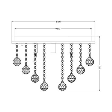 Zuma Line - Taklampa 5xG9/42W/230V guld