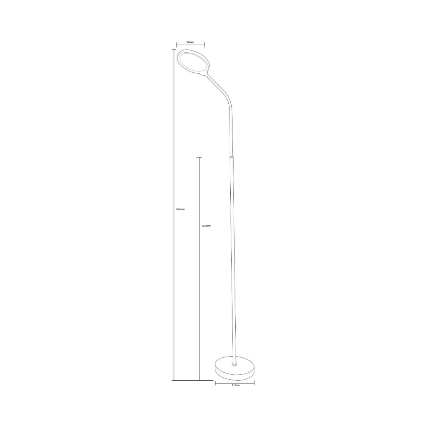 Zuma Line - LED Dimbar golvlampa LED/10W/230V 3000/4500/6500K svart