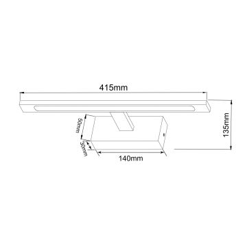 Zuma Line - Badrumsspegel med LED-belysning LED/12W/230V 41 cm IP44 svart