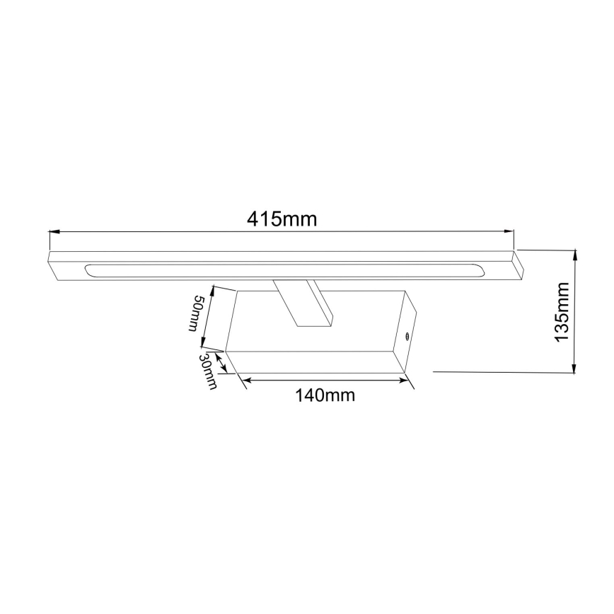 Zuma Line - Badrumsspegel med LED-belysning LED/12W/230V 41 cm IP44 svart