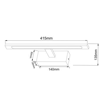 Zuma Line - Badrumsspegel med LED-belysning LED/12W/230V 41 cm IP44 guld