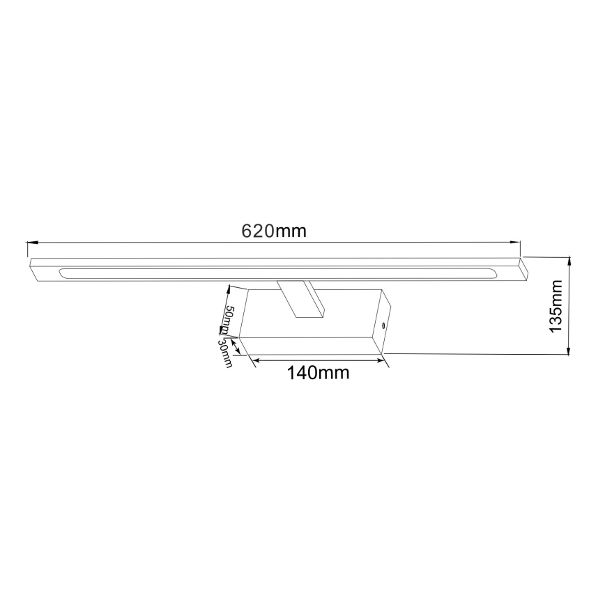 Zuma Line - Badrumsspegel med LED-belysning LED/20W/230V 62 cm IP44 krom