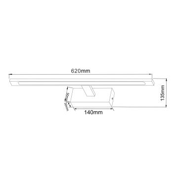 Zuma Line - Badrumsspegel med LED-belysning LED/20W/230V 62 cm IP44 guld